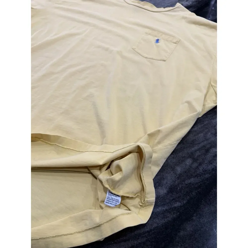 Polo Ralph Lauren Soft Yellow T Shirt 4XLT Big Tall Yellow Pony Cotton Tee